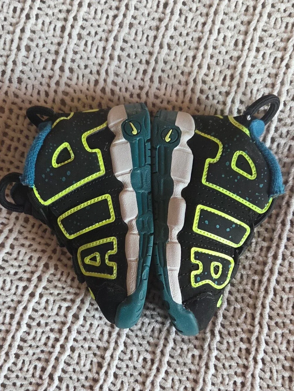 Nike (TD) Nike Air More Uptempo 'Black Volt Geode Teal' BABY'S Size 6c
